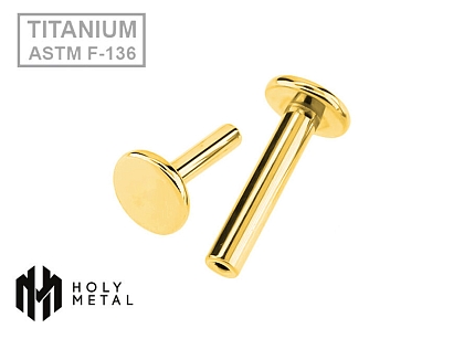 Ножка лабрета без резьбы Gold 1.2 мм (16 G)